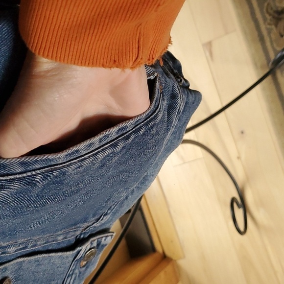 Lauren Jeans Co. Blue Denim Metal Buttons Zipper Pockets Sz S Jean Jacket - Picture 5 of 11